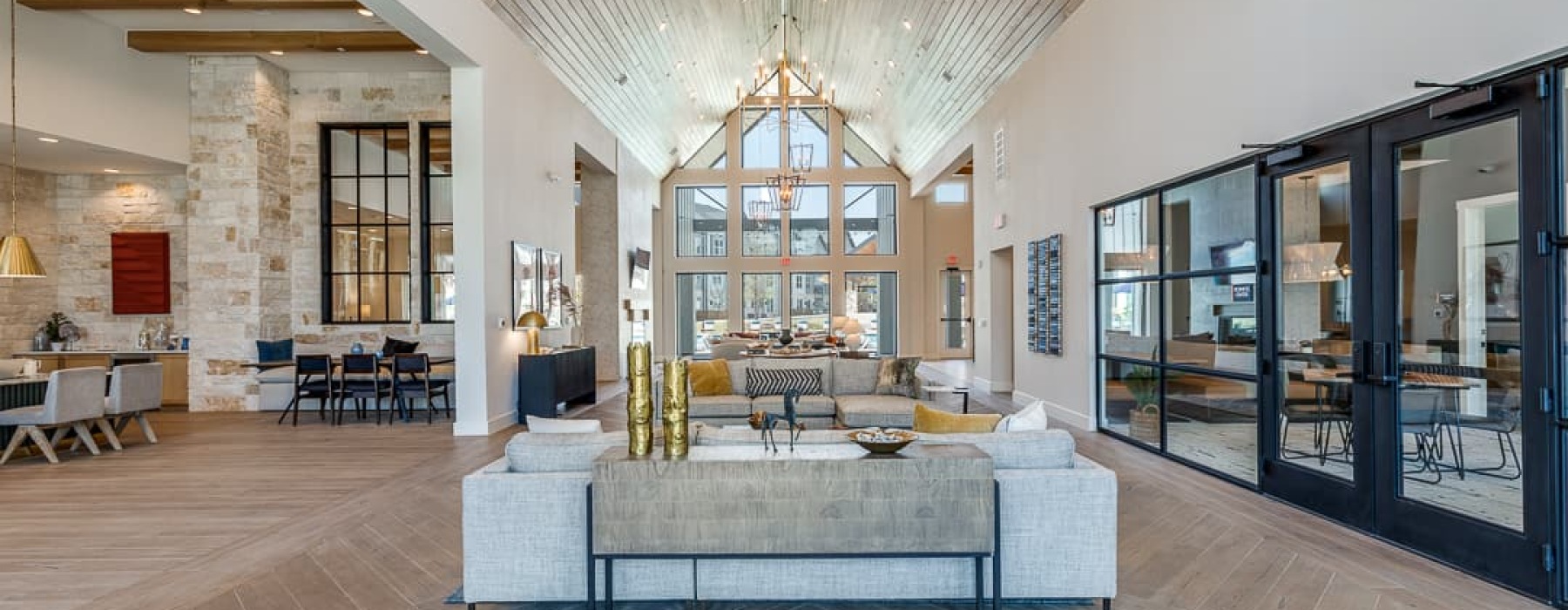 lounge and lobby with modern decor and spacious seating